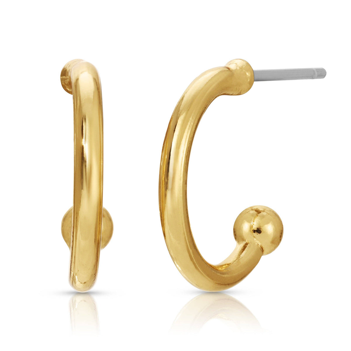SALE Mushroom Drop Hoop Earrings Gold Plated Nickel Free