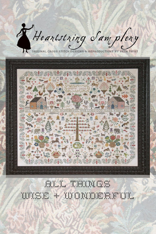PREORDER Heartstring Samplery ALL THINGS WISE AND WONDERFUL Cross Stitch Pattern Nashville Market