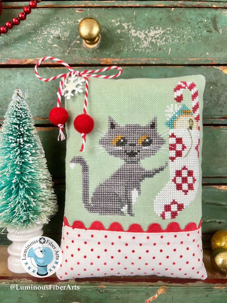 16 count Under the Mistletoe Aida Hand Dyed Cross Stitch Fabric by Forbidden Fiber Co