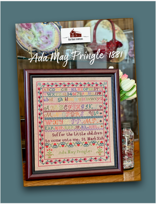 Ada May Pringle 1881 by Red Barn Samplers Cross Stitch Pattern Nashville Market