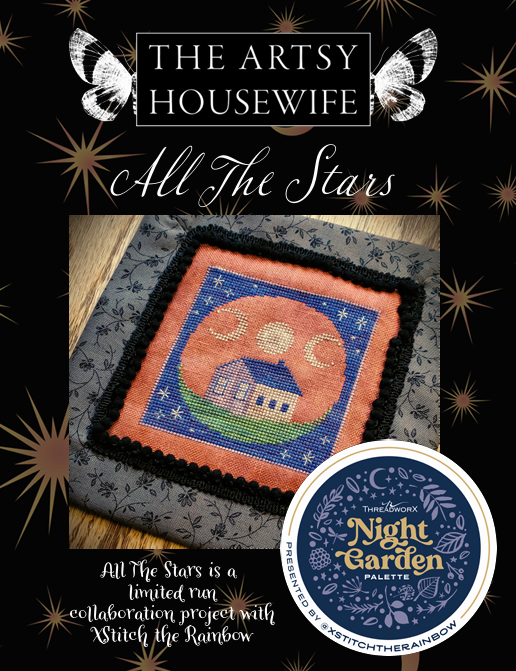 All The Stars Cross Stitch Pattern by the Artsy Housewife Night Garden Collab