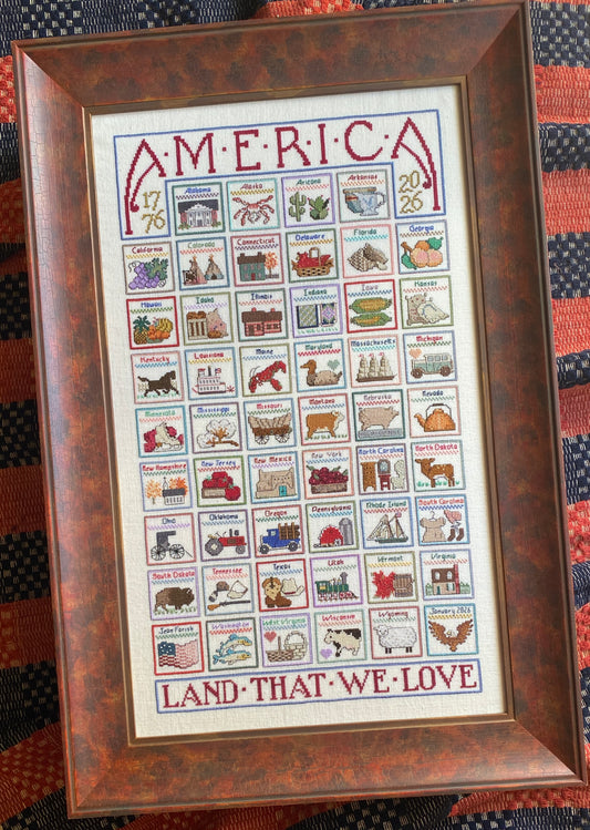 PREORDER Jean Farish Needleworks AMERICA LAND THAT WE LOVE Cross Stitch Pattern Nashville Market
