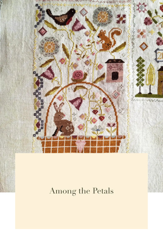 PREORDER Blueberry Ridge AMONG THE PETALS Cross Stitch Pattern