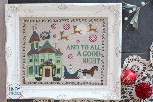 And To All a Good Night Cross Stitch Pattern Lindy Stitches PDF