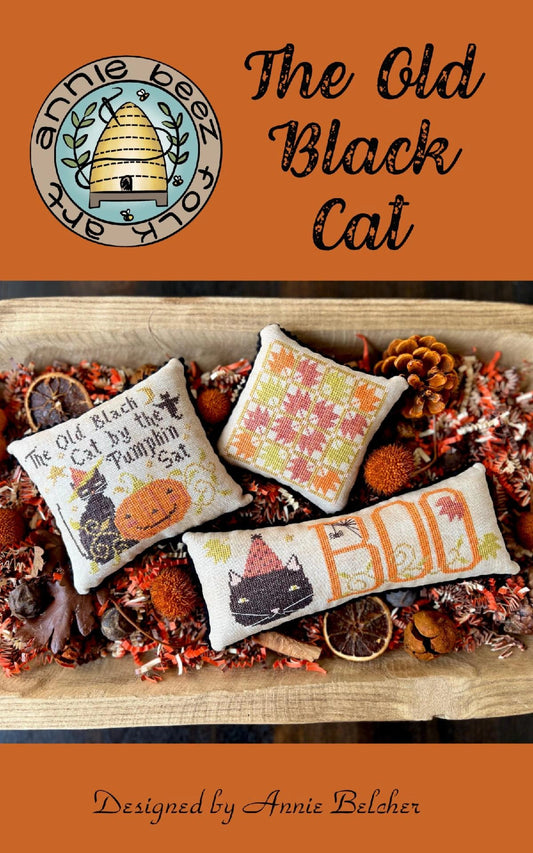 PREORDER The Old Black Cat Annie Beez Folkart Cross Stitch Pattern