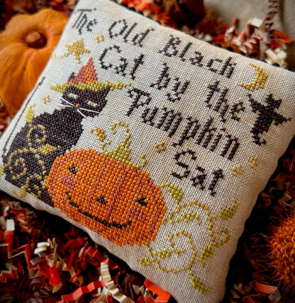 PREORDER The Old Black Cat Annie Beez Folkart Cross Stitch Pattern
