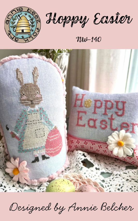 PREORDER Annie Beez Folk Art HOPPY EASTER Cross Stitch Pattern Nashville Market