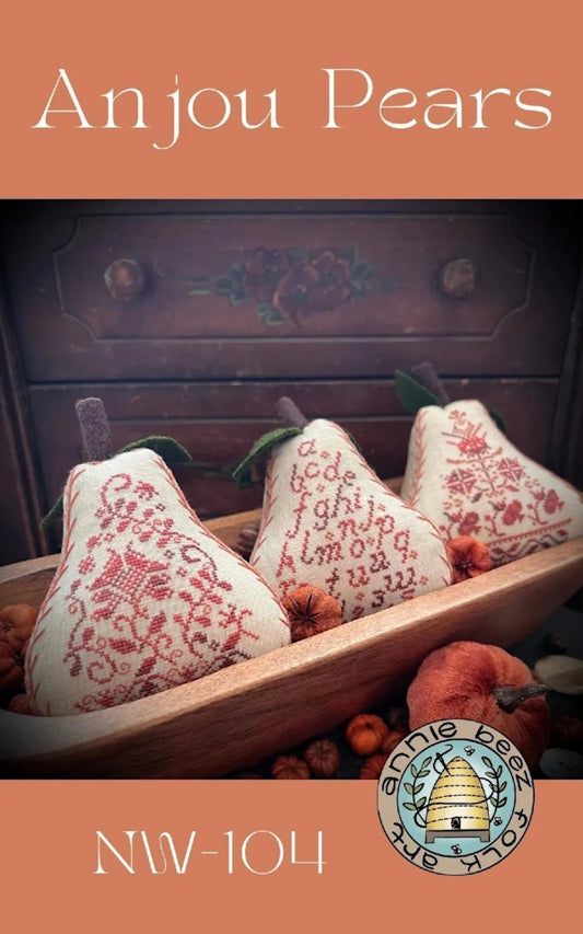 Anujou Pears Cross Stitch Pattern by Annie Beez Folk Art