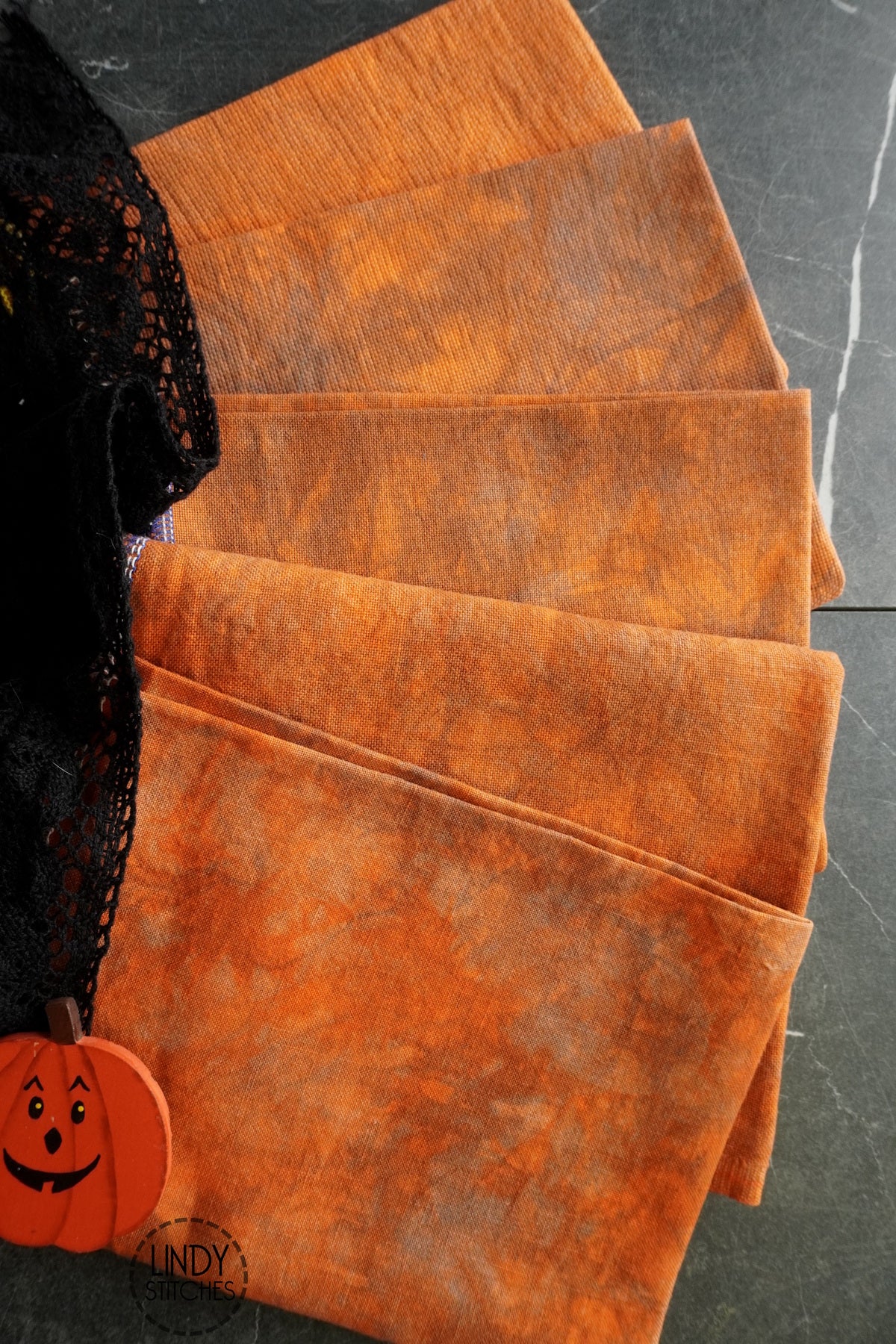 PUMPKIN KING Atomic Ranch Hand Dyed Needlework Fabric