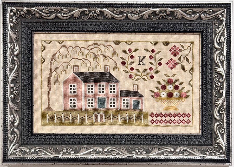Audie's Pink House Cross Stitch Pattern by Fox and Rabbit Nashville Market