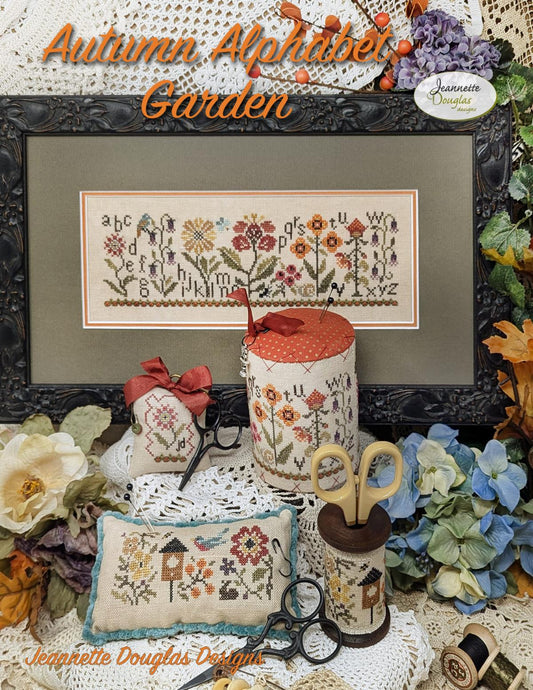 PREORDER Autumn Alphabet Garden by Jeannette Douglas Designs Cross Stitch Pattern