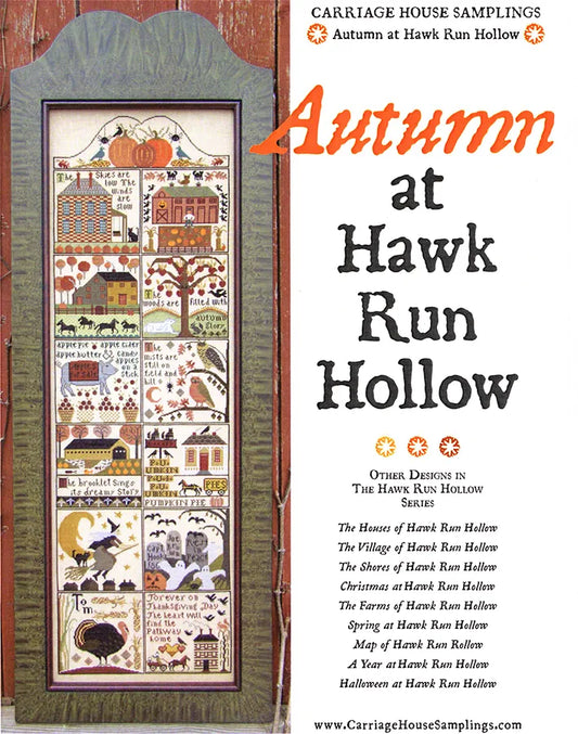 Autumn at Hawk Run Hollow Carriage House Samplings Cross Stitch Pattern