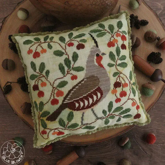 PREORDER The Blue Flower AUTUMN QUAIL Cross Stitch Pattern