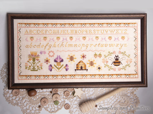 Beehive Sampler Cross Stitch Pattern by Samplers and Primitives Nashville Market