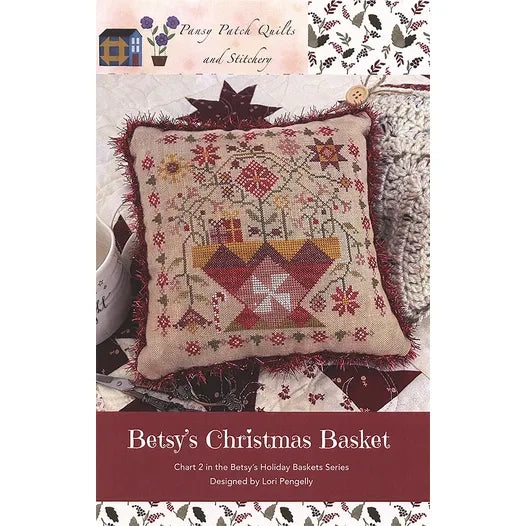 Betsy's Christmas Basket by Pansy Patch Cross Stitch Pattern Physical Copy