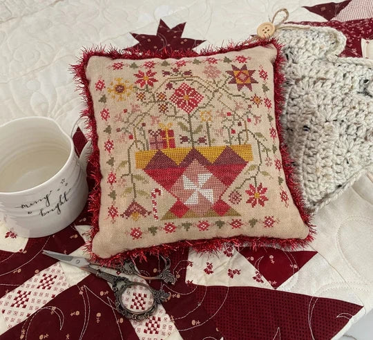 Betsy's Christmas Basket by Pansy Patch Cross Stitch Pattern Physical Copy