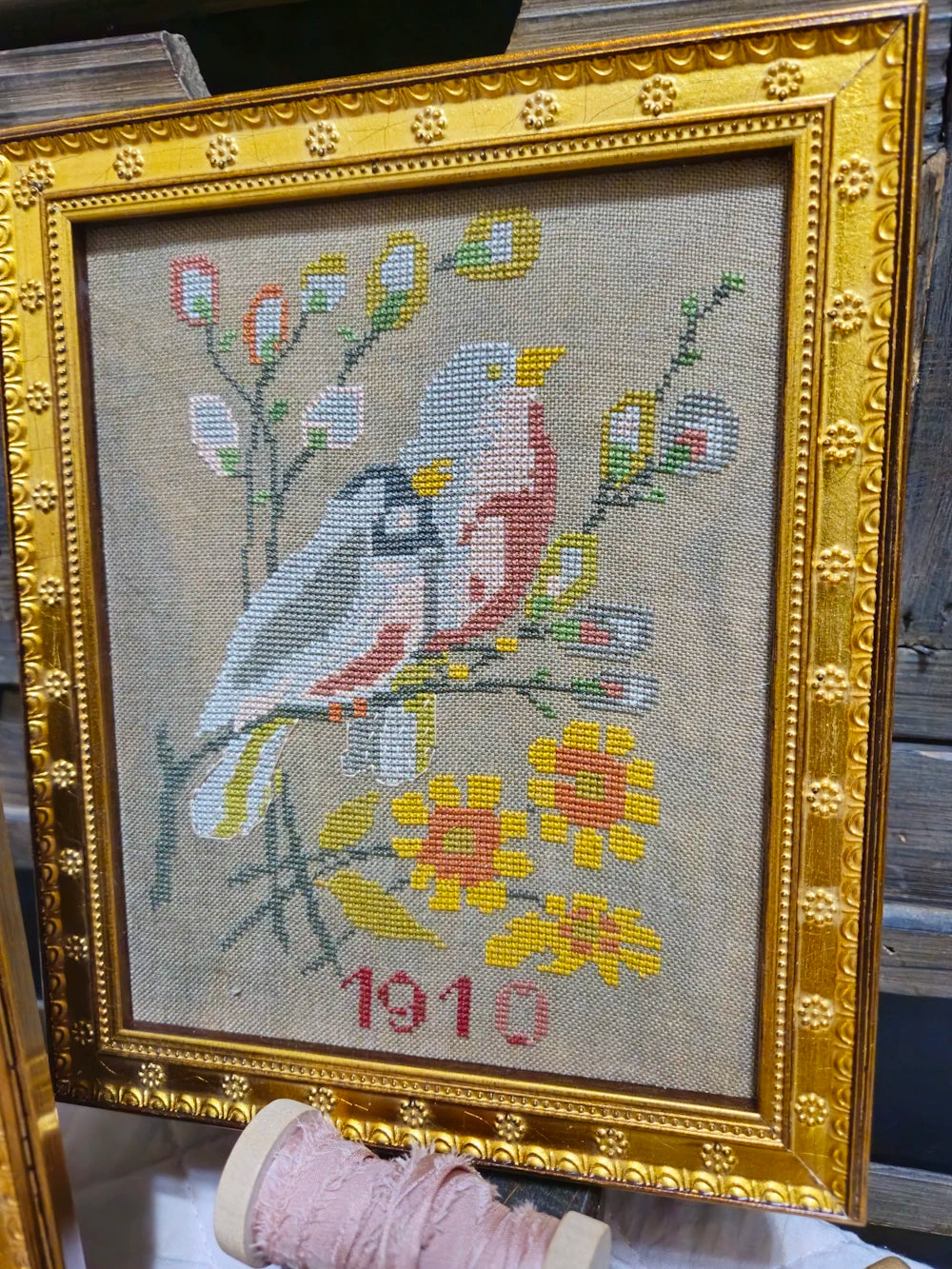 Quaint Rose Needlearts 1910 BIRD AND PEAR Cross Stitch Pattern