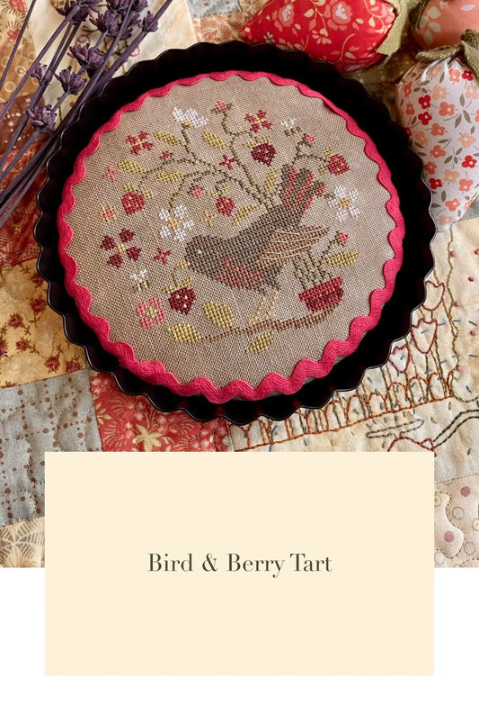 PREORDER Blueberry Ridge BIRD & BERRY TART Cross Stitch Pattern