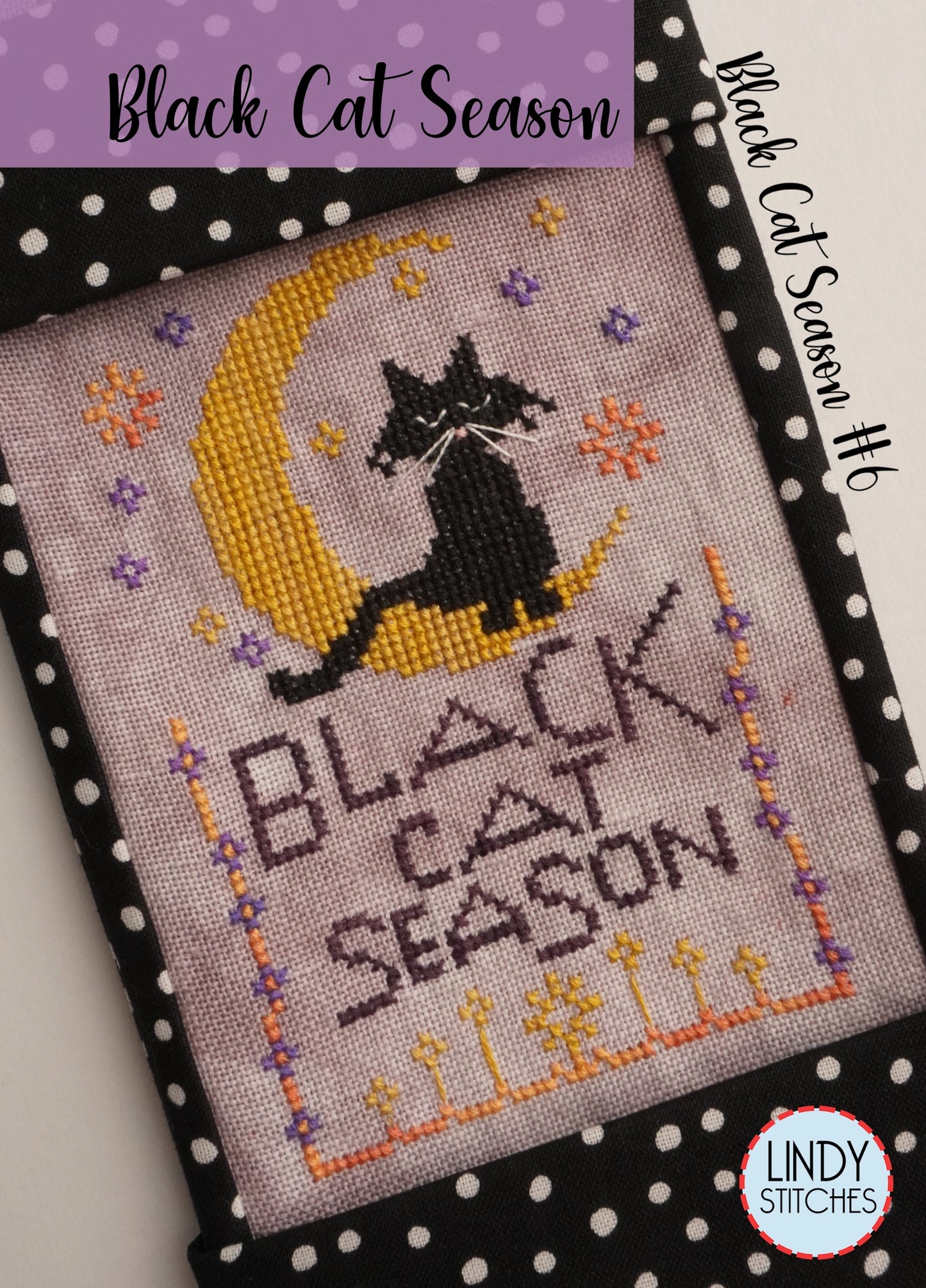 Black Cat Season #6 Cross Stitch Pattern by Lindy Stitches