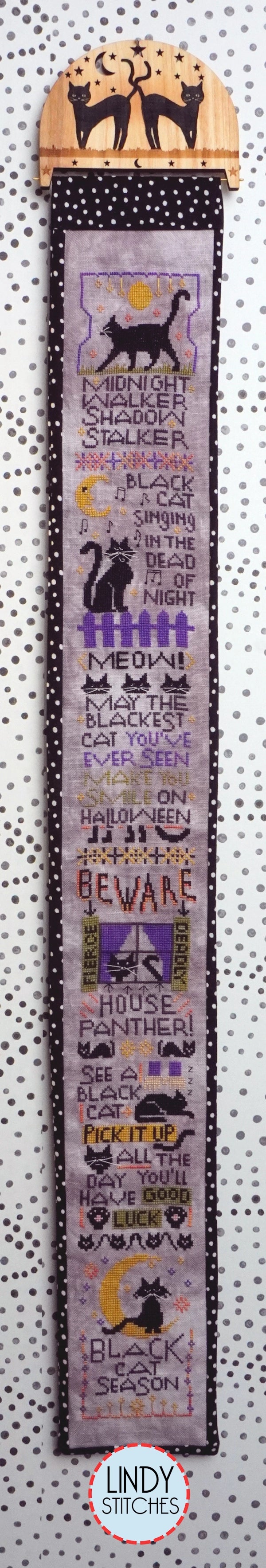 Black Cat Season #6 Cross Stitch Pattern by Lindy Stitches