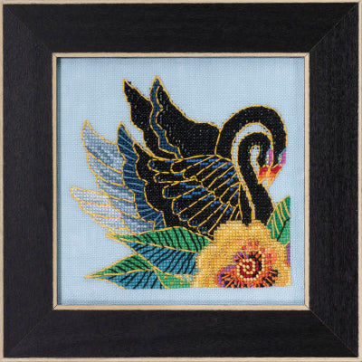 Black Swans Laurel Birch Mill Hill Beaded Kit