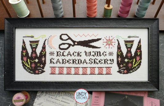 Black Wing Haberdashery Cross Stitch Pattern by Lindy Stitches