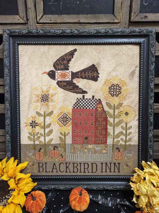 PREORDER Quaint Rose Needlearts BLACKBIRD INN Cross Stitch Pattern