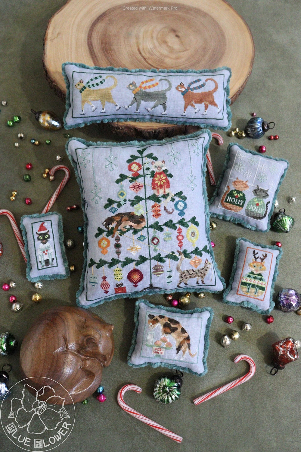 12 Cats of Christmas Cross Stitch Pattern by The Blue Flower PHYSICAL copy