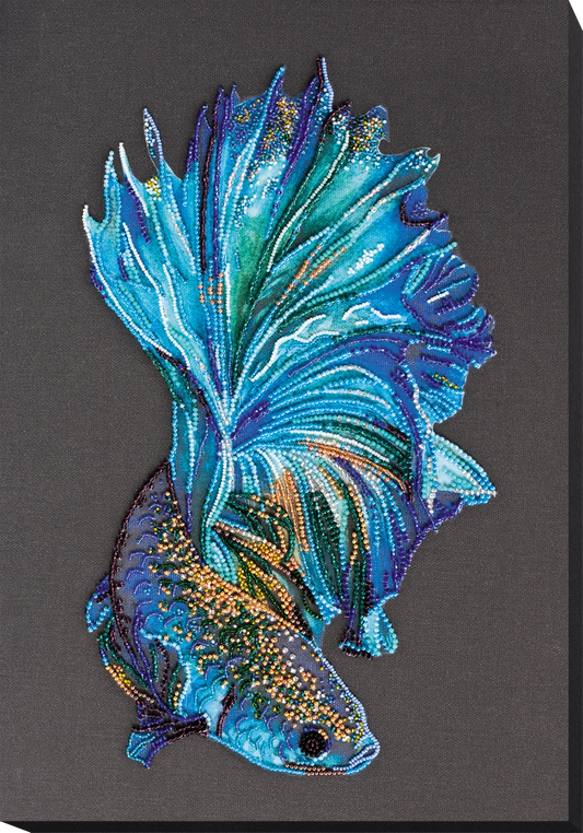 Blue Gold Beta Beaded Embroidery Kit by Abris Arts AB-746