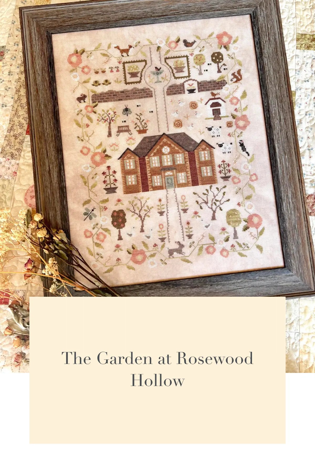 PREORDER Blueberry Ridge GARDEN AT ROSEWOOD HOLLOW Cross Stitch Pattern