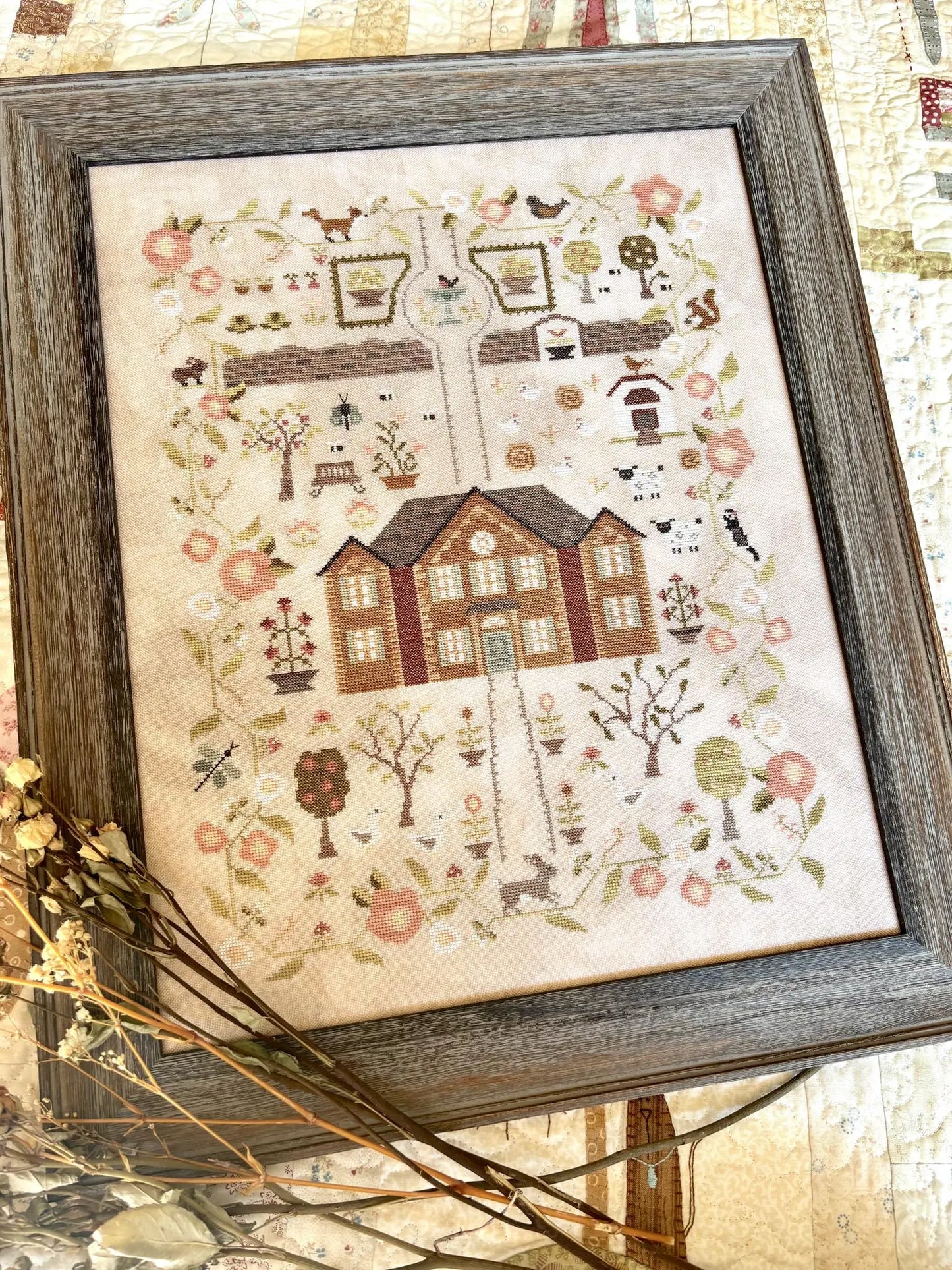 PREORDER Blueberry Ridge GARDEN AT ROSEWOOD HOLLOW Cross Stitch Pattern