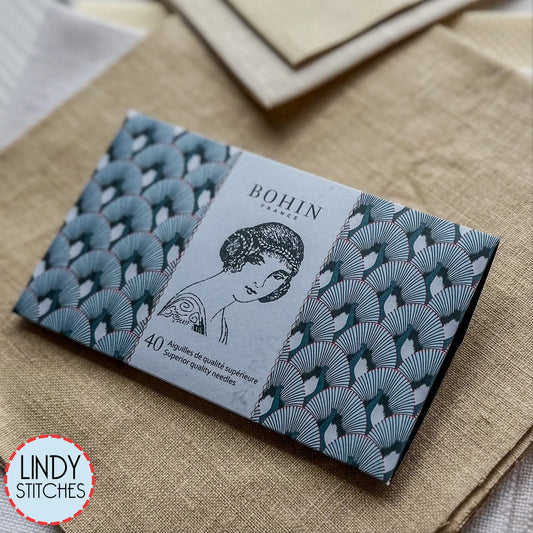 40 Piece Bohin Sewing Needle Book Blue Solange