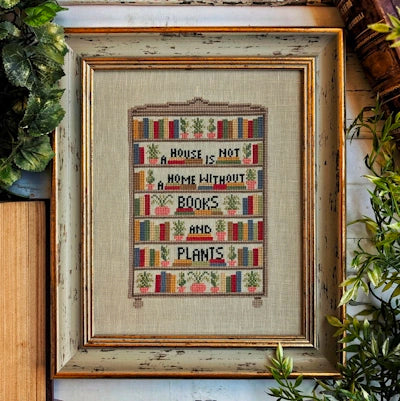 Books and Plants cross stitch pattern by Puntini Puntini Nashville Market