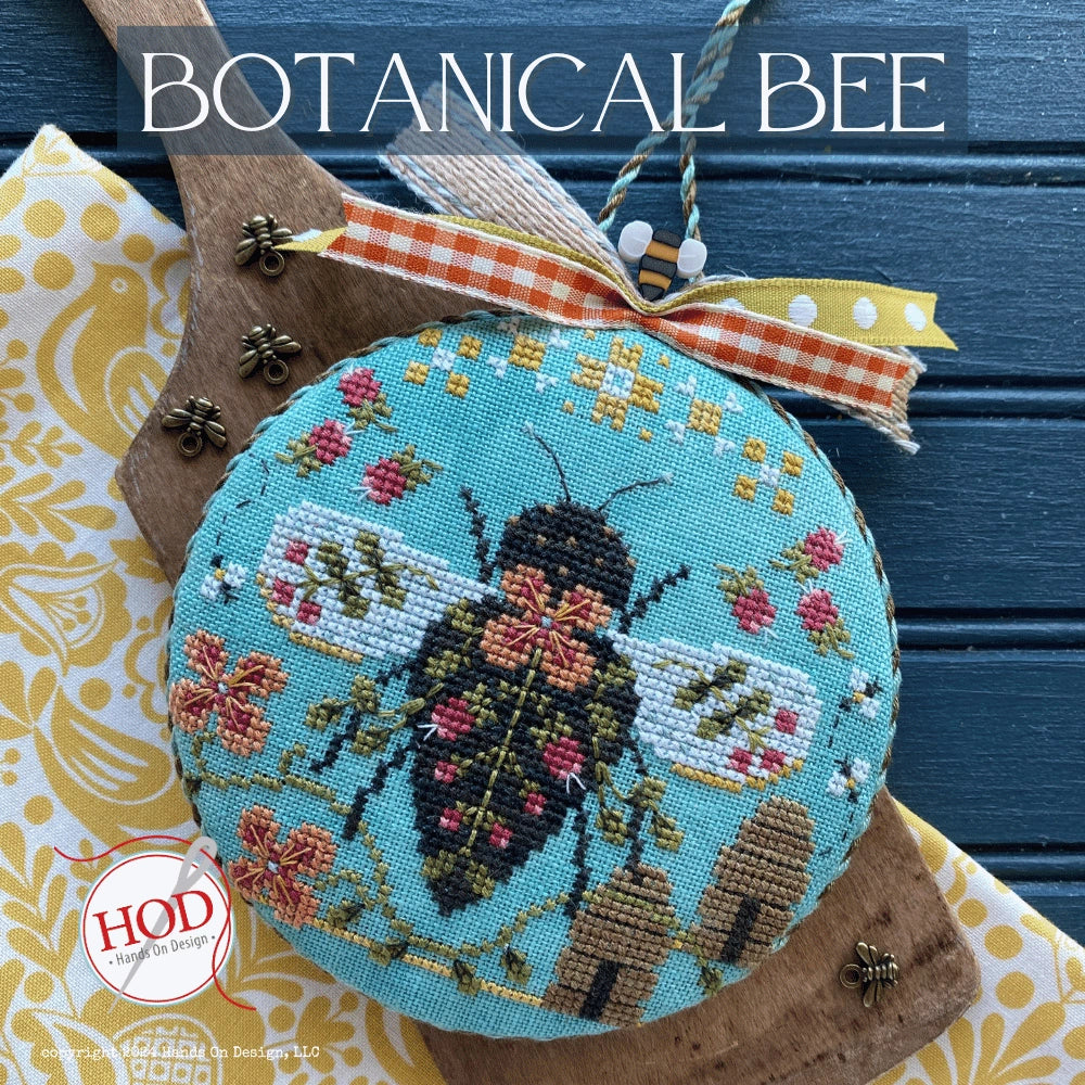 Botanical Bee Hands on Design Cross Stitch Pattern