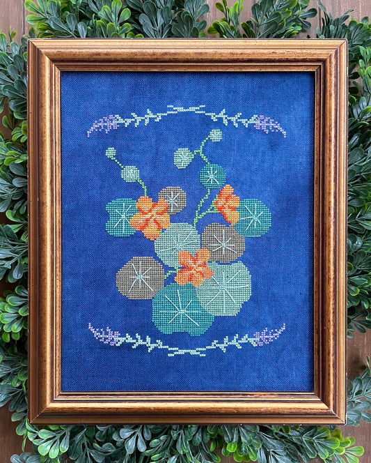 Botanical Study No. 3: Nasturtiums Cross Stitch Pattern by Petal Pusher Nashville Market
