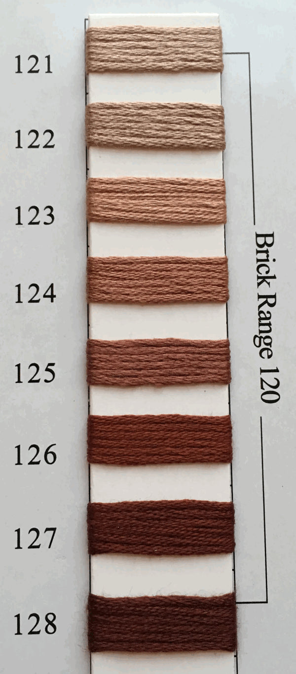 Needlepoint NPI Silk Floss 8 Ply Brick Range 121 122 123 124 125 126 127 128