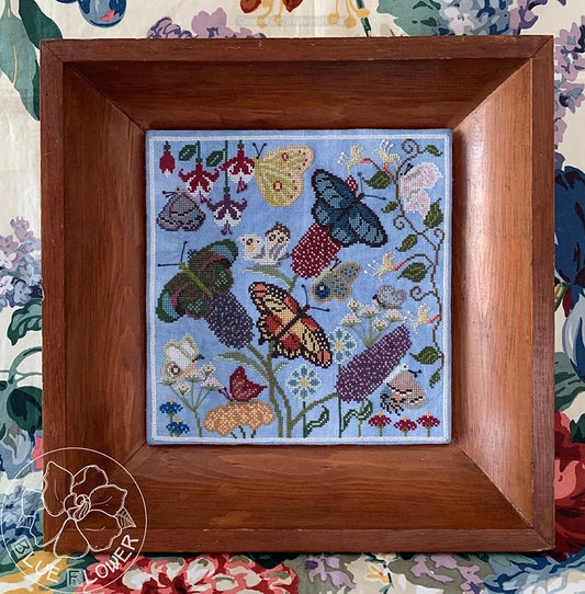 Butterfly Garden Cross Stitch Pattern Physical Copy The Blue Flower