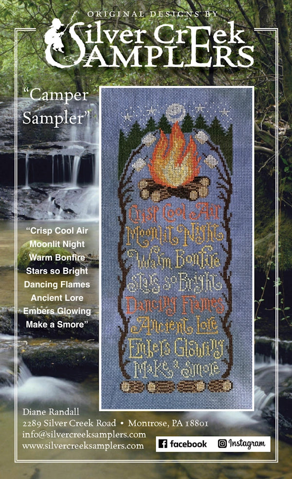 PREORDER Camper Sampler Cross Stitch Pattern by Silver Creek Samplers PHYSICAL copy