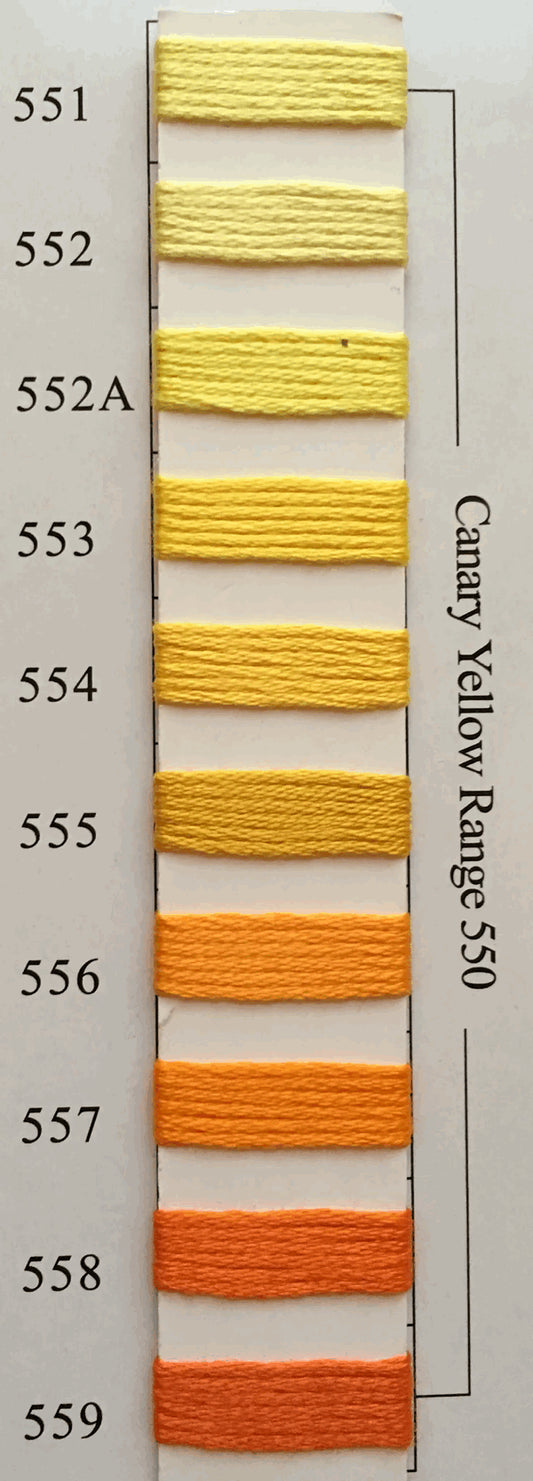 Needlepoint NPI Silk Floss 8 Ply Canary Yellow Range 551 552 552A 553 554 555 556 557 558 559