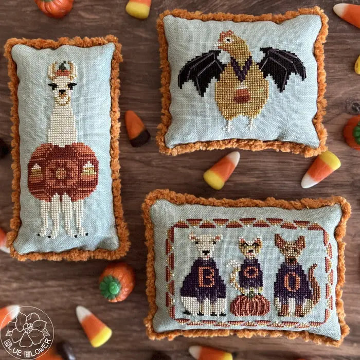 PREORDER Blue Flower CANDY CORN CREW Cross Stitch Pattern