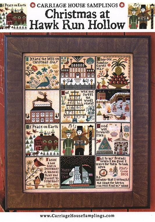 Christmas at Hawk Run Hollow Carriage House Samplings Cross Stitch Pattern