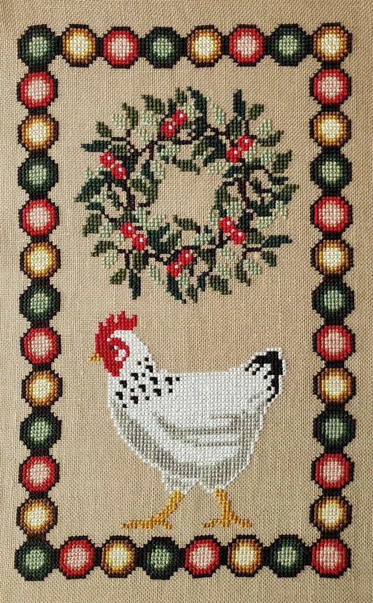Christmas Chicken Cross Stitch Pattern by The Artsy Housewife