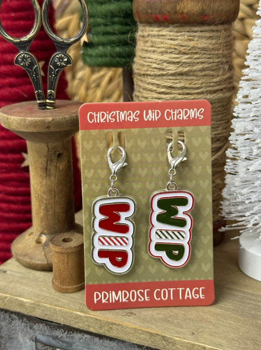 PREORDER Christmas Work In Progress Project Bag Charm Set by Primrose Cottage