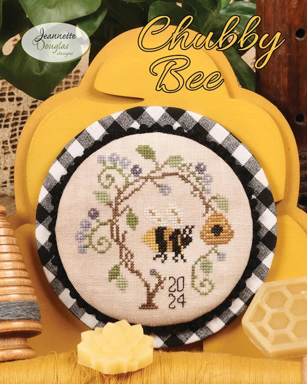PREORDER Chubby Bee by Jeannette Douglas Designs Cross Stitch Pattern PHYSICAL copy