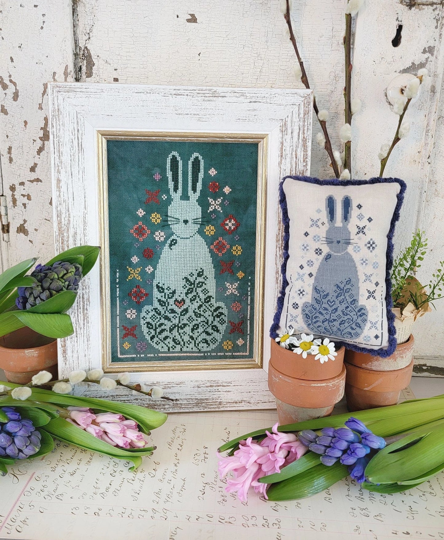 Cottontail Hello from Liz Mathews Cross Stitch Pattern