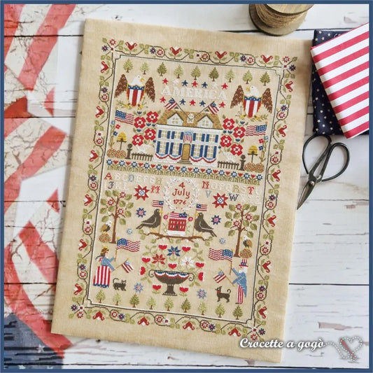 American Sampler Cross Stitch Pattern by Crocette A Gogo