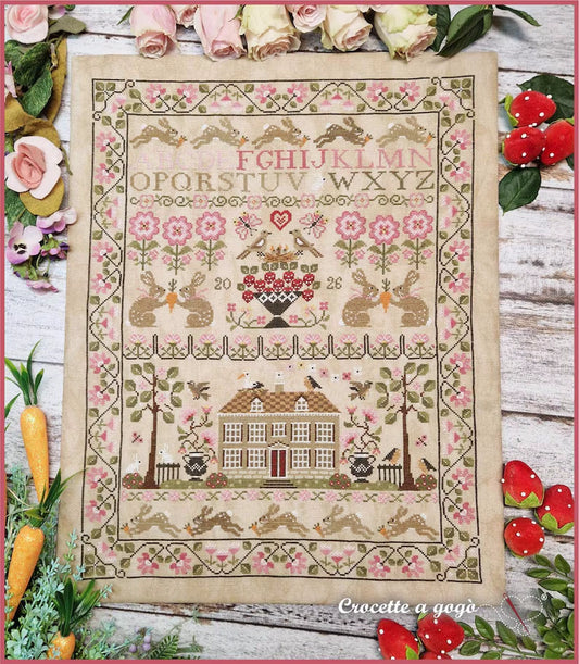 April Sampler Cross Stitch Pattern by Crocette A Gogo