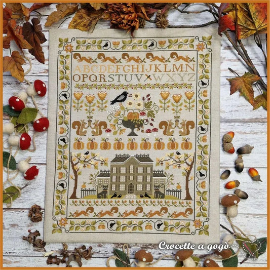 October Sampler Cross Stitch Pattern by Crocette A Gogo