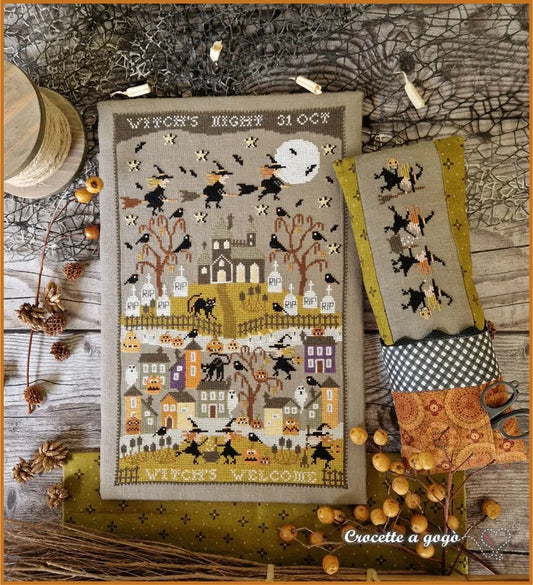Witch's Welcome Cross Stitch Pattern by Crocette A Gogo