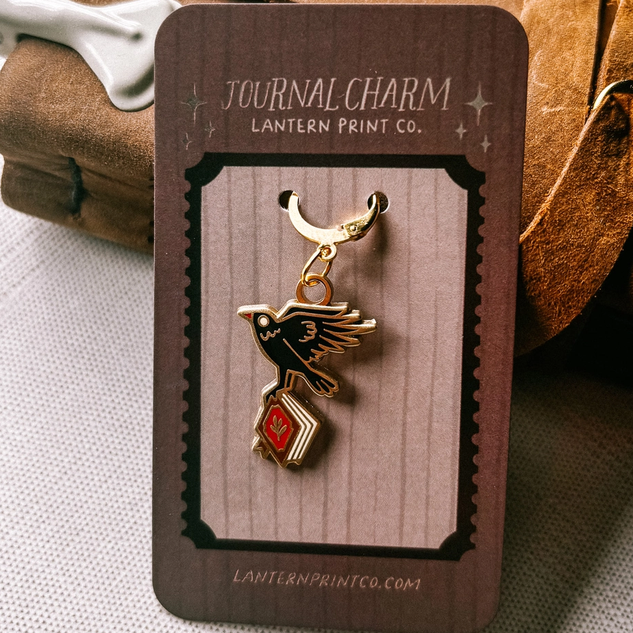 The Book Thief Crow Enamel Journal Charm